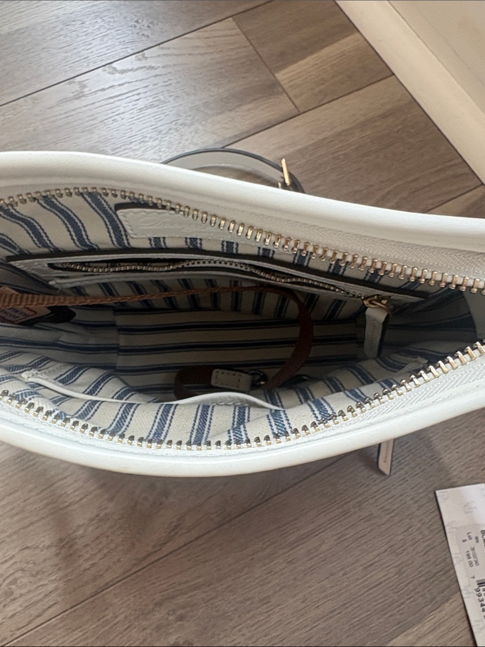 Dooney & Bourke White Woven-Texture mini hobo Crossbody with Hardware - Picture 8 of 9